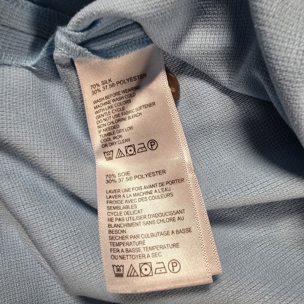 Tommy Bahama Men's Large Blue Silk Blend Camp Shirt Button Down Island Zone - Picture 4 of 15